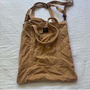 Tan Corduroy Tote Bag